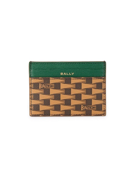 Pennant Print Leather Card Case