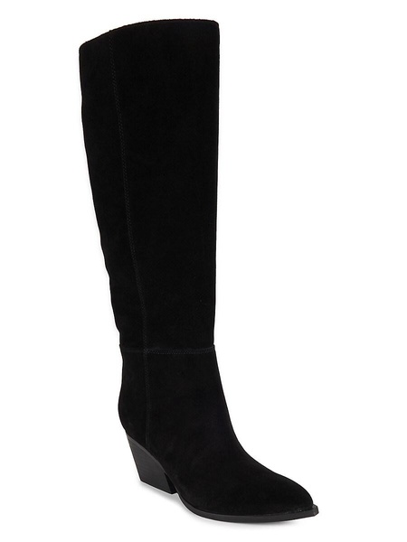 Challi Riding Heel Suede Mid-Calf Boots