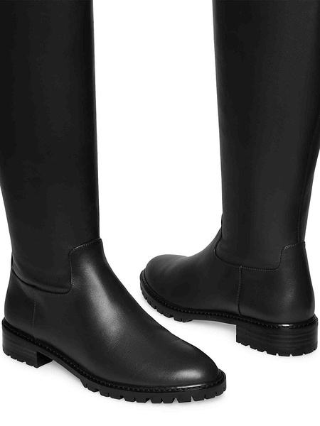 City 35MM Leather Block Heel Calf Boots
