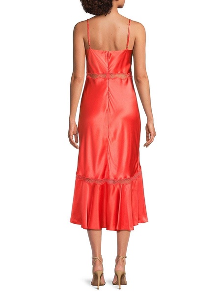 Florentina Lace Silk A-Line Midi-Dress