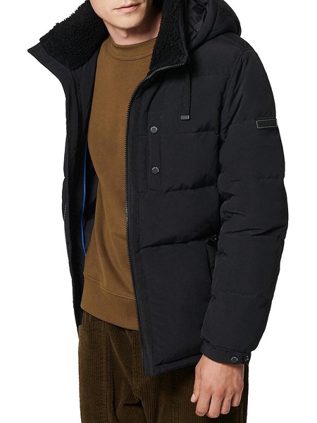 Hubble Faux Shearling Hooded Crinkle Down Jacket