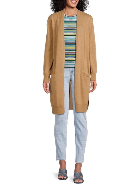 Longline Open Front Cashmere Cardigan