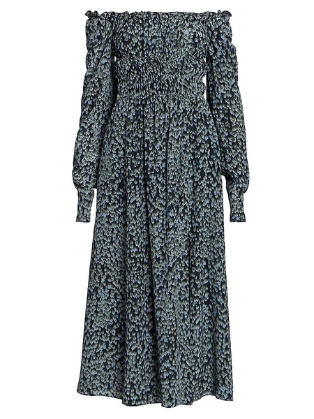 Lillian Smocked Midi-Dress