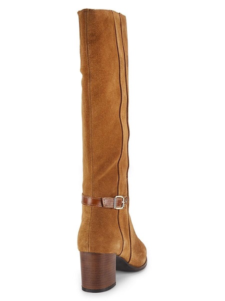 Karla 58MM Stacked Heel Suede Knee Boots
