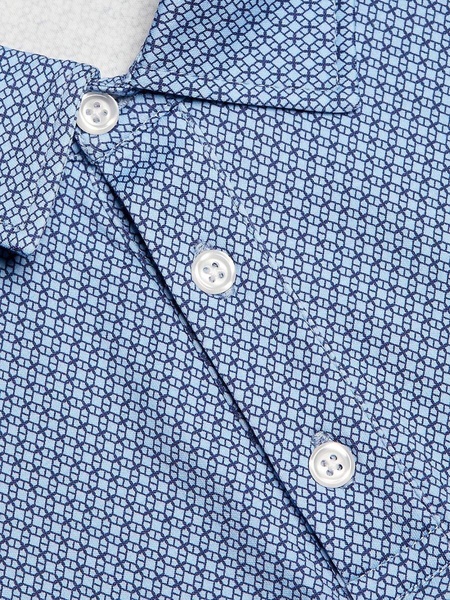 Slim-Fit Geometric Cotton Polo Shirt