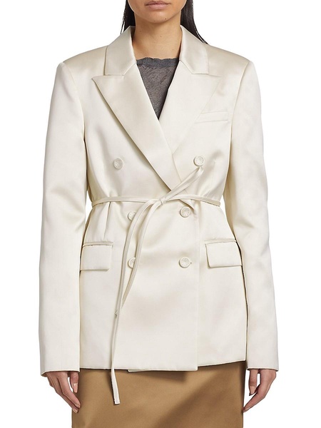 Hattson Satin Double-Breasted Blazer
