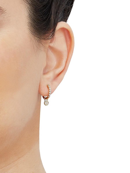 14K Yellow Gold & 0.25 TCW Diamond Huggie Earrings