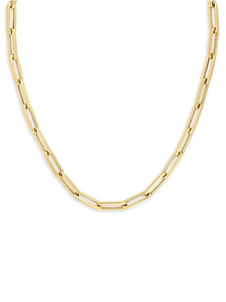 14K Yellow Gold Paper Clip Chain Necklace