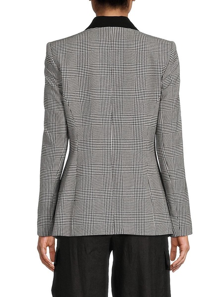 Glen Plaid Double Breasted Blazer