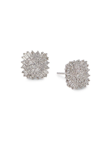 14K White Gold & 1.00 TCW Diamond Stud Earrings