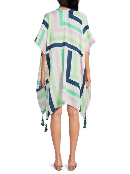 Summer Breeze Multi-Stripe Tassel Kimono