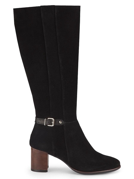 Karla 58MM Stacked Heel Suede Knee Boots