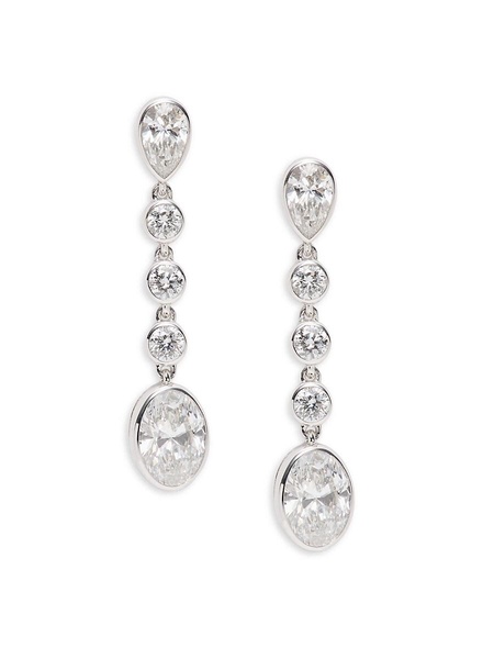 14K White Gold 2.18 TCW Lab-Grown Diamond Bezel Drop Earrings