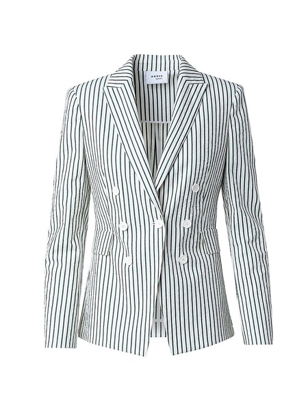 Seersucker Striped Cotton-Blend Blazer