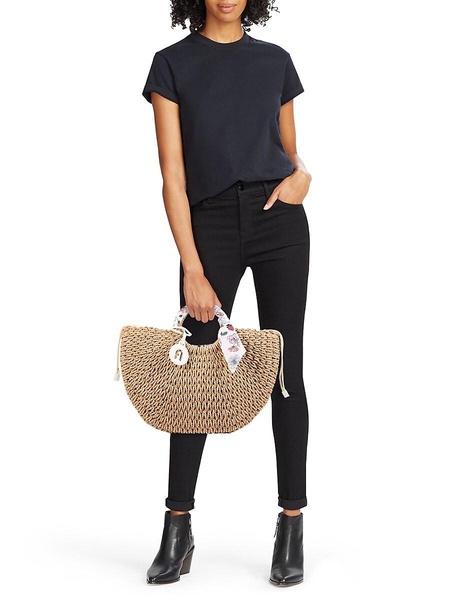 Scarf Handle Woven Tote