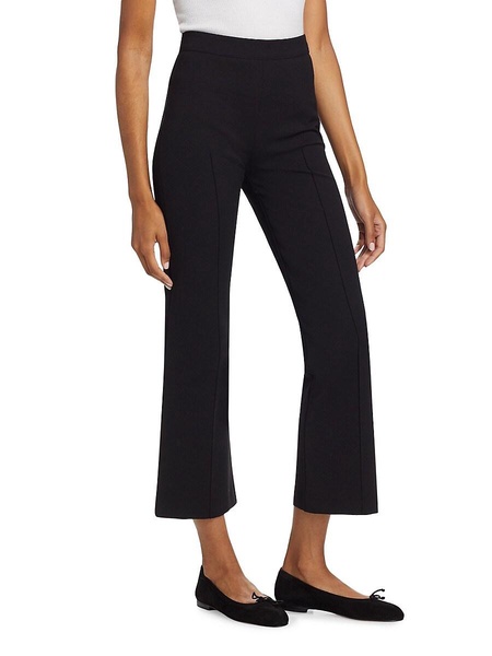 Pintuck Pull-On Crop Flared Pants