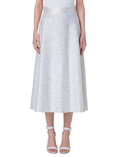 Sequined Wool-Blend Flare Midi-Skirt