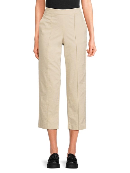 Tapered Flat Front Cropped Pants