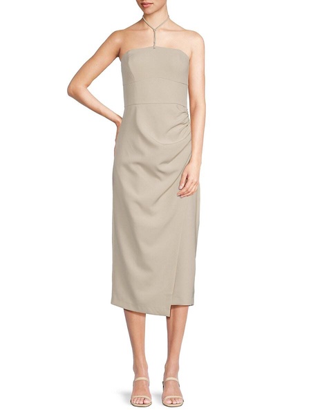 Echo Crepe Ruched Midi Dress