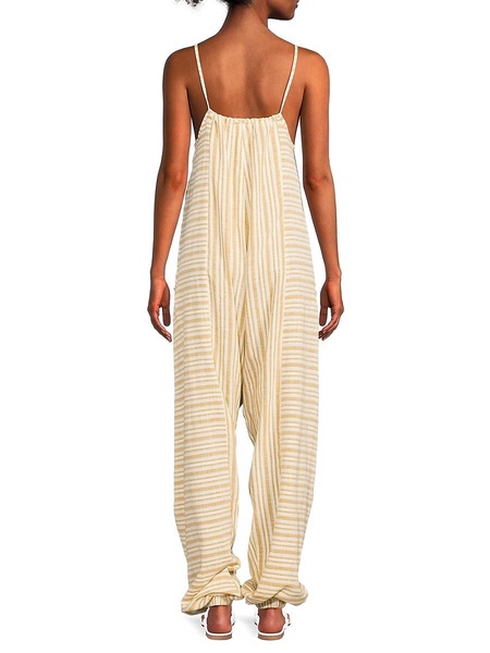 Creta Striped Linen Blend Jumpsuit