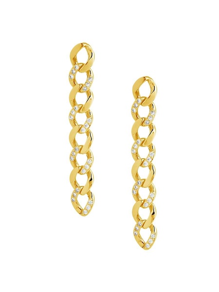Cubic Zirconia Cuban Chain Drop Earrings