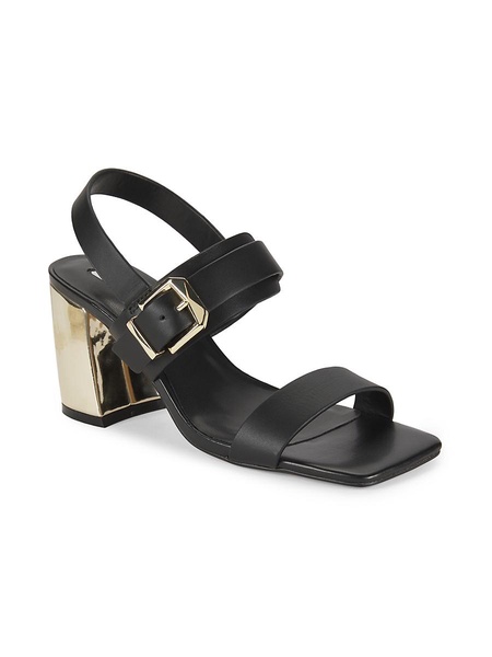 Ella 75MM Leather Block-Heel Sandals