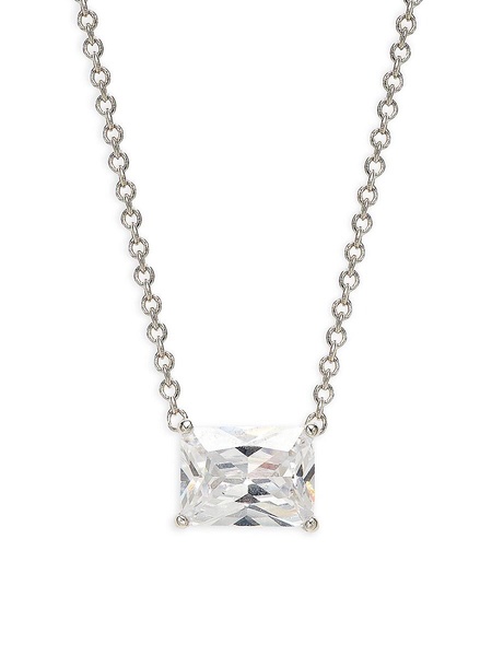 Modern Love Rhodium Plated & Cubic Zirconia Pendant Necklace