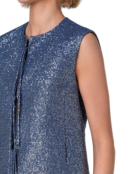 Sequin Virgin Wool Blend Vest