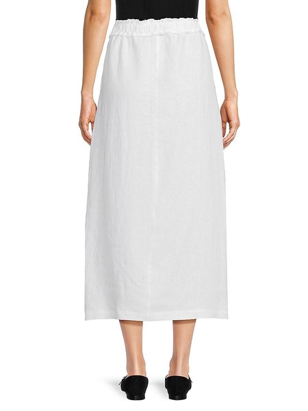 100% Linen Drawstring Maxi Skirt