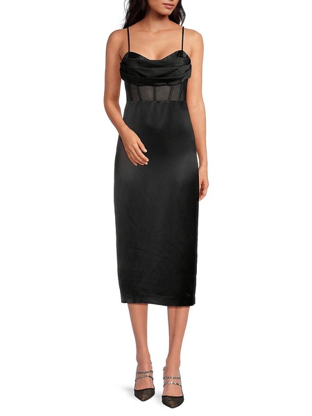 Nakai Draped Sheath Midi Dress