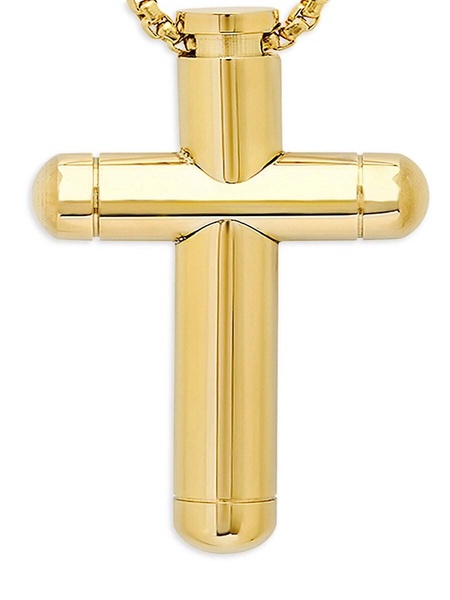 18K Goldplated Stainless Steel Cross Pendant Necklace