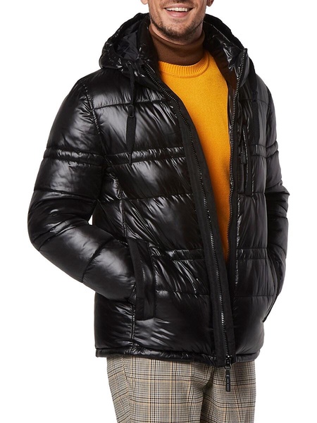 Gotham Hooded Liquid Puffer Jacket