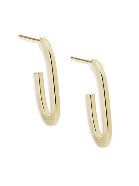 14K Yellow Gold Half Hoop Earrings