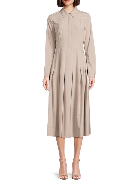 Point Collar Midi Dress