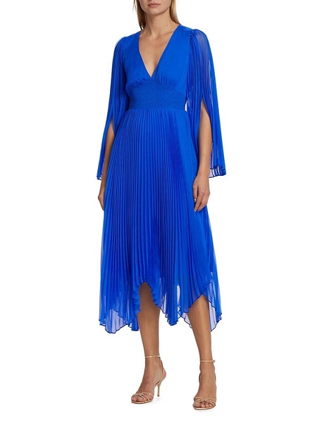 Sion Pleated Asymmetric Midi Dress