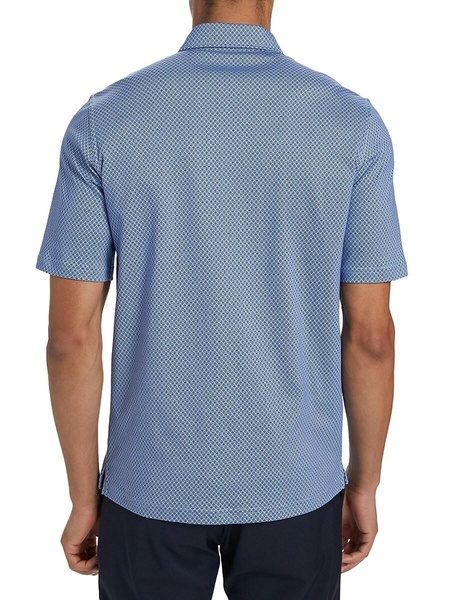 Slim-Fit Geometric Cotton Polo Shirt
