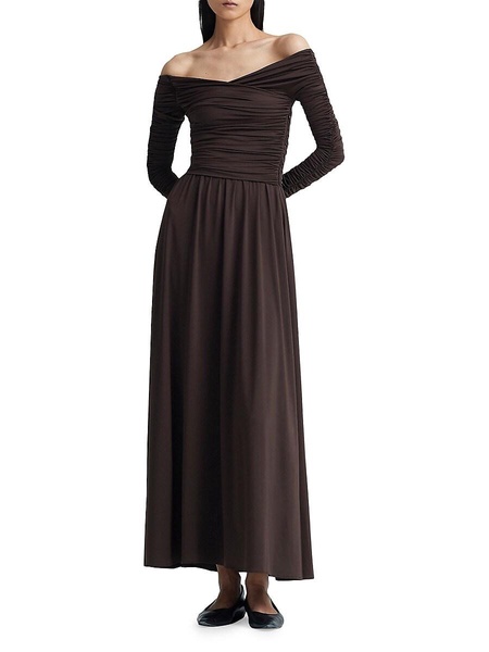 Charlotte Off-The-Shoulder Ruched Maxi Dress