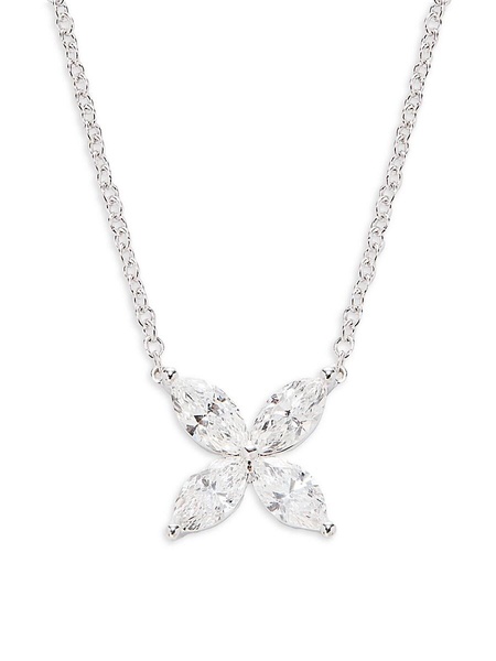 14K White Gold & 1.2 TCW Lab-Grown Diamond Pendant Necklace