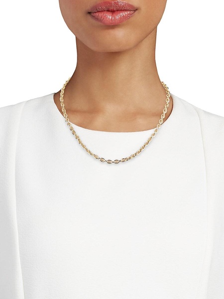 Goldtone Bamboo Link Necklace/18"