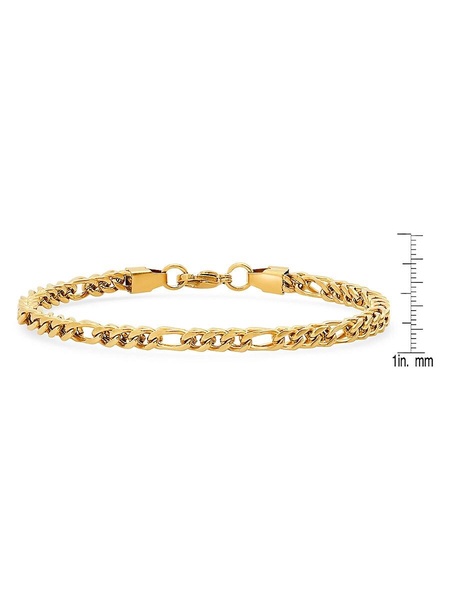 Two-Tone Stainless Steel & 18K Goldplated Stainless Steel Figaro Chain Bracelet