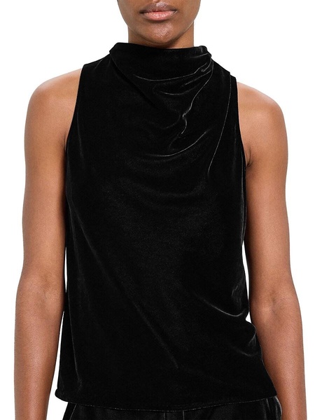 Velvet Cowlneck Top