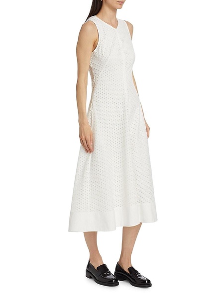 Juno Broderie Anglaise Cotton Midi Dress