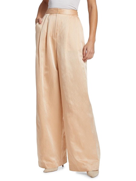 Pleated Front Satin Pants