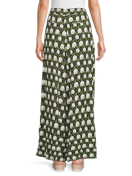 Pinon Perla Print Pleated Wide Leg Pants
