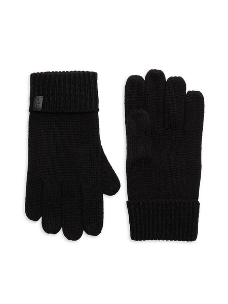 Ribbed Wool Blend Fingerless Gloves