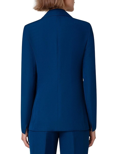 Single-Breasted Linen-Blend Blazer