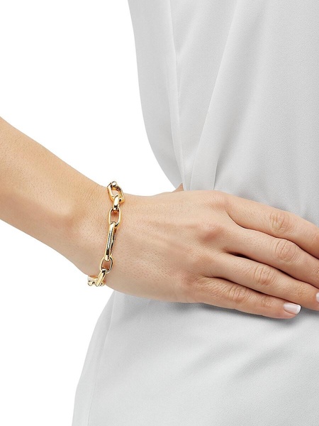 14K Yellow Goldplated Sterling Silver Oval Link Bracelet