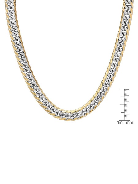 18K Goldplated & Stainless Steel Cuban Chain Link Necklace/24"