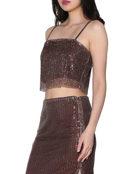 City Sequin Rose Chellie Embellished Crop Top