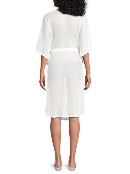 Summer Breeze Sheer V Neck Cover-Up Dress